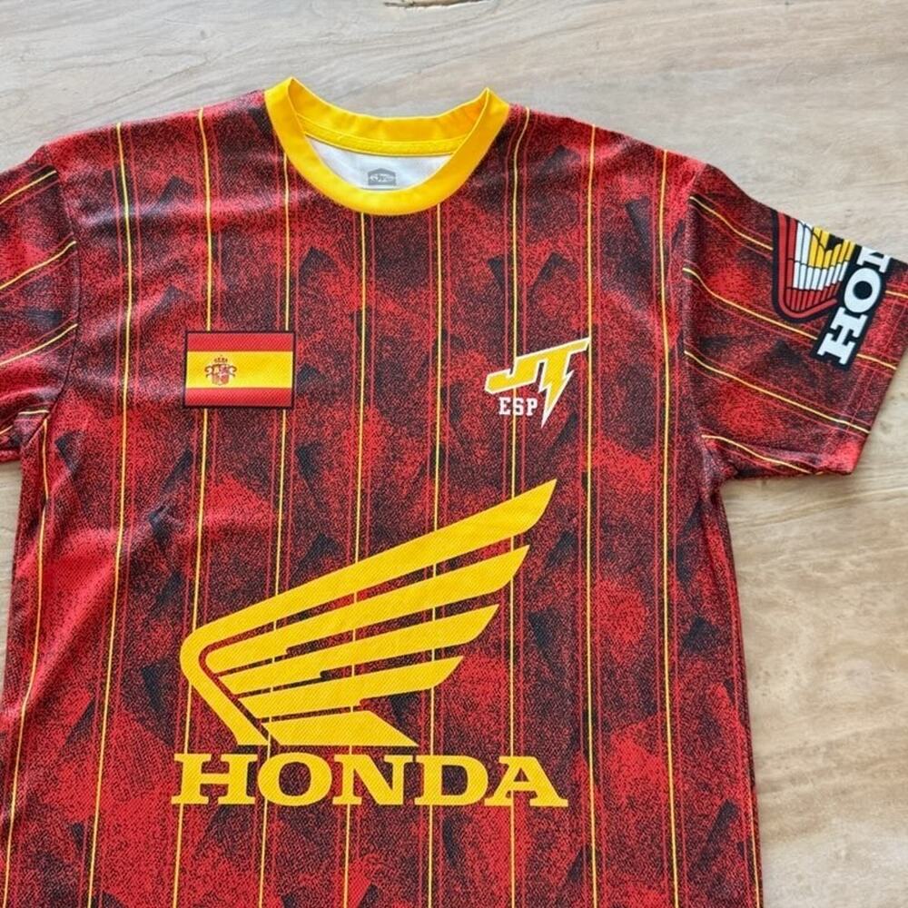 JT Racing Honda Victory Podium 26 Spain ESP Jersey Men's Size M Red Yellow Moto